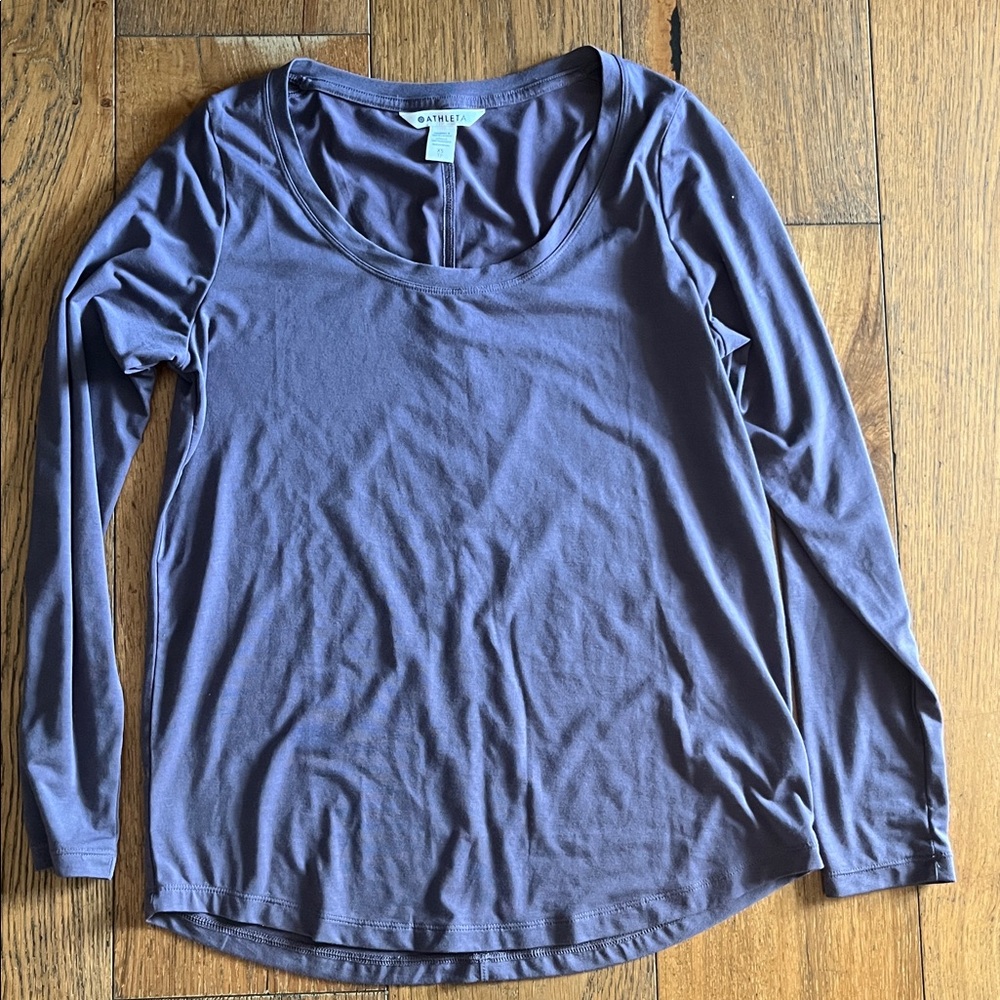 Athleta Scoop Neck Long Sleeve in Deep Purple